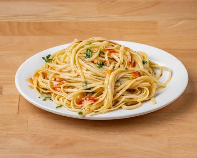 Linguini, W/ Chili Parsley Sauce.